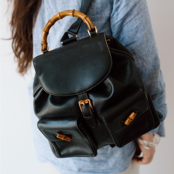 GUCCI Bamboo Leather Backpack - Picture 2 of 12